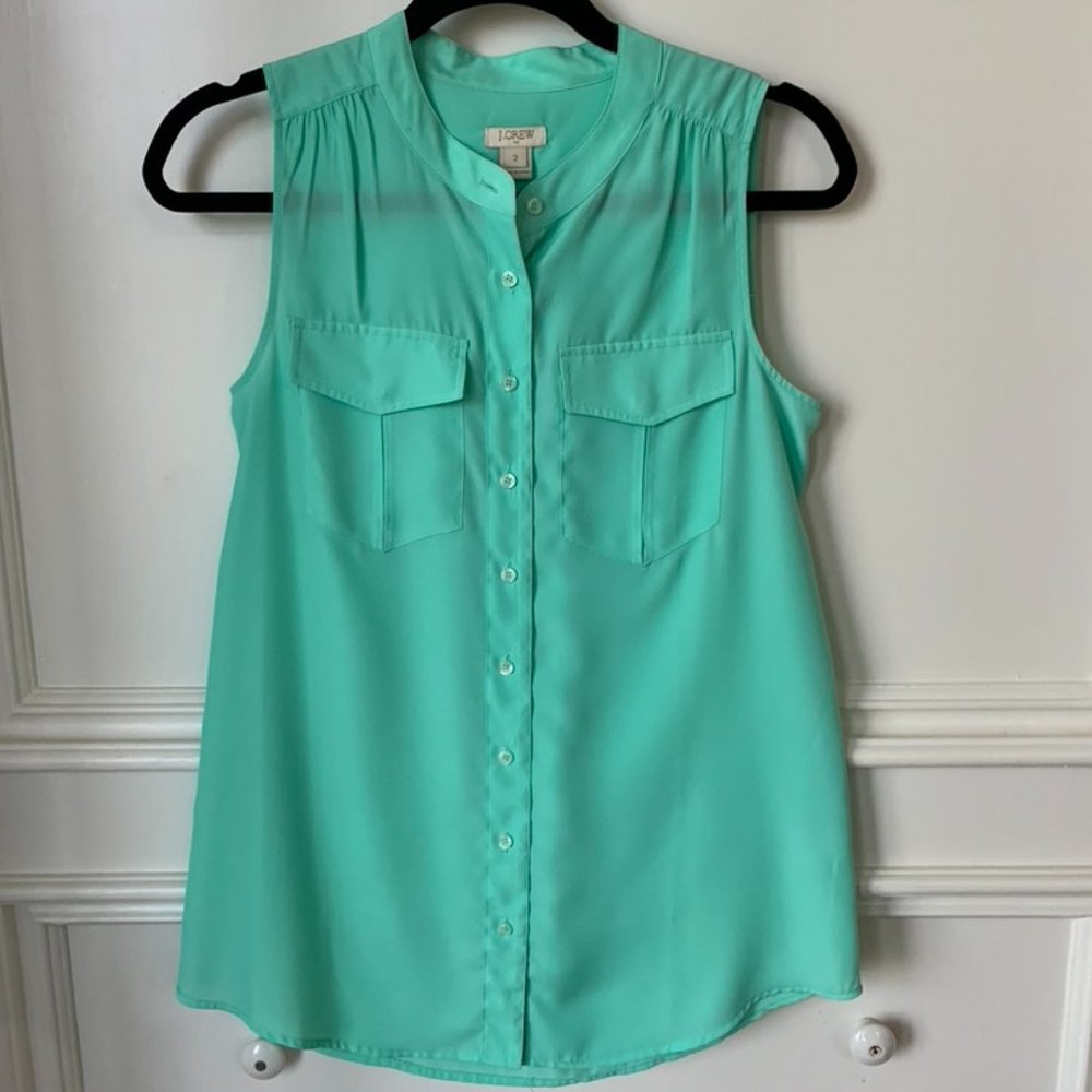 J Crew Teal Green Button Down